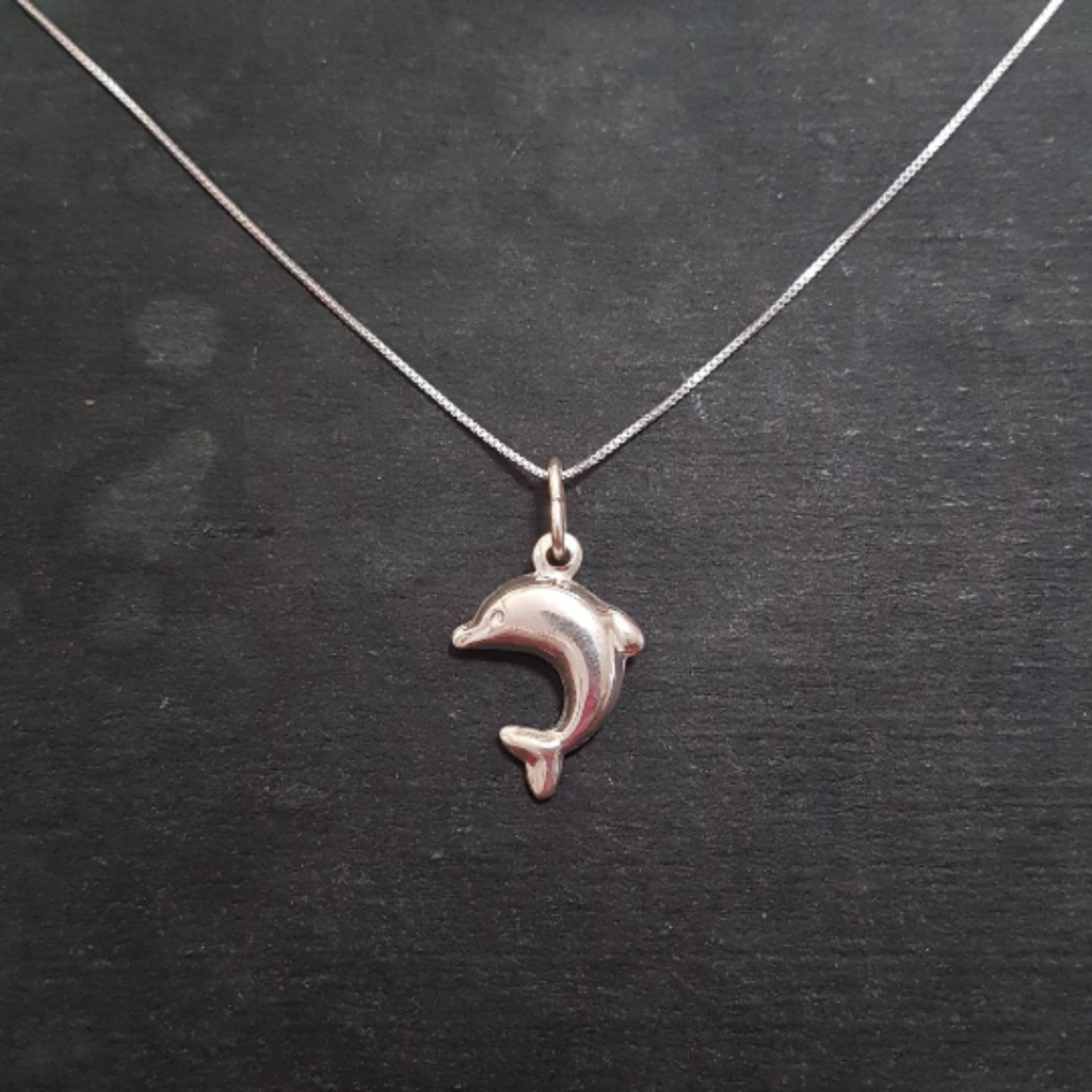 Sterling Silver Cute Dolphin Pendant Charm